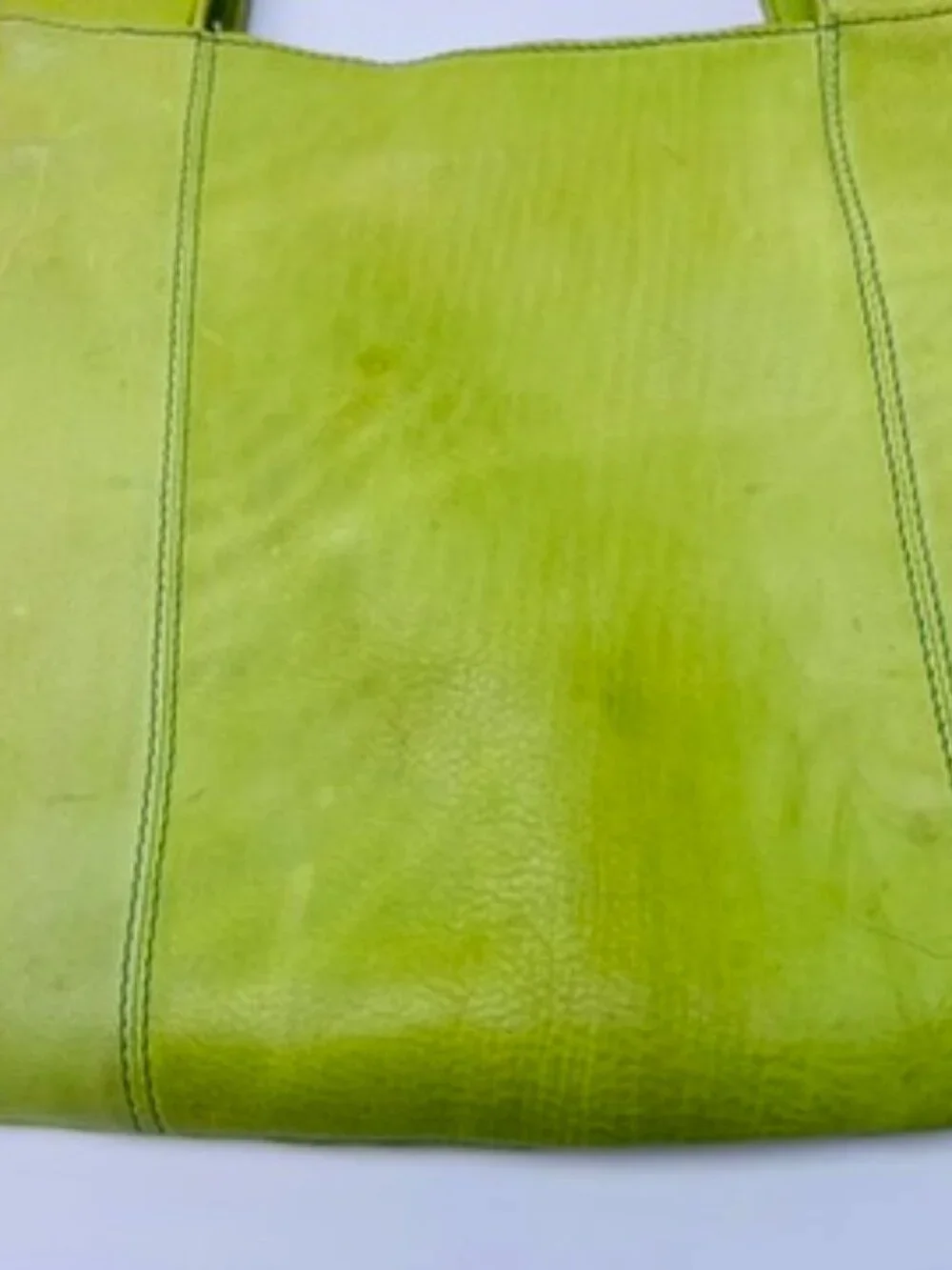 SABINA New York Real Leather Ergonomic Hobo Shoulder Bag Lime Green Chartreuse